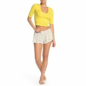 Free people up late crop top floral shorts pajama